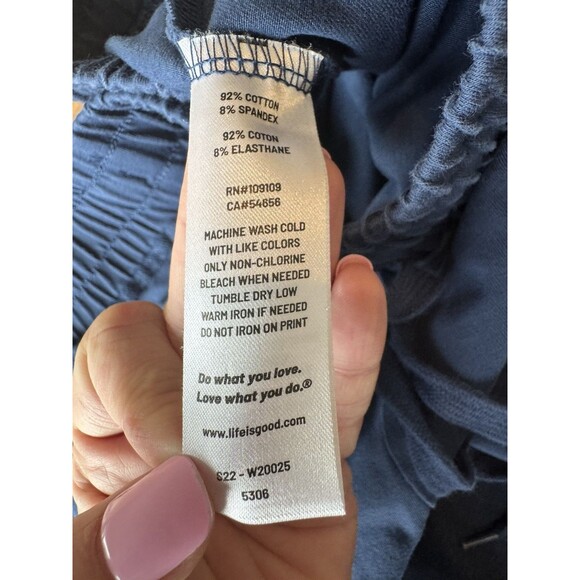 Life Is Good Women's Blue Crusher Flex Pull On Rolled Cropped Sweat Pants XL - Picture 6 of 10